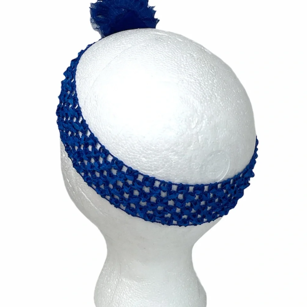 Flower Headwrap Blue Handmade